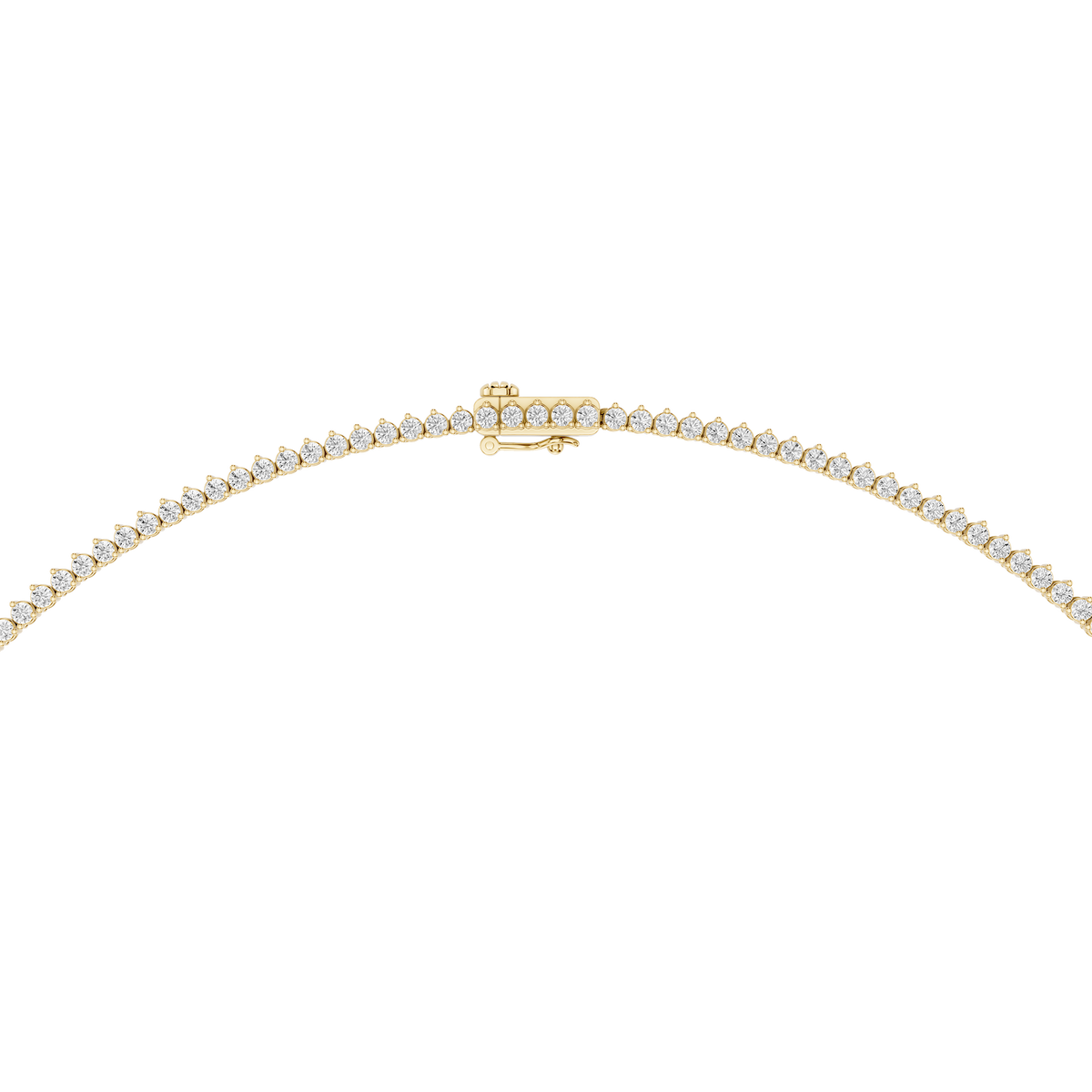 Round Lab Grown Diamond Tennis Chain Necklace