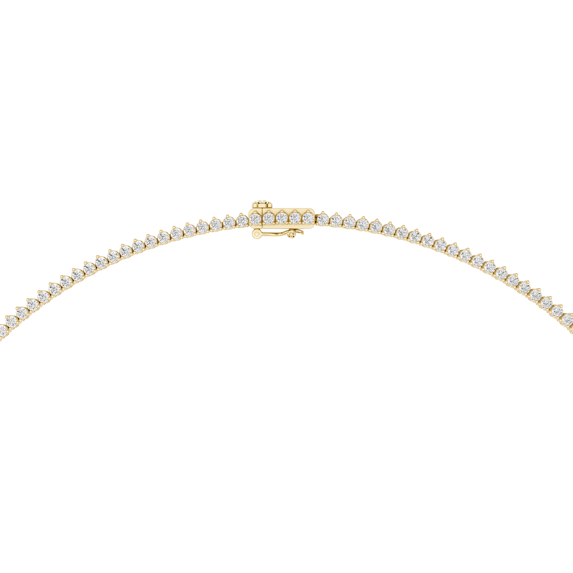 Round Lab Grown Diamond Tennis Chain Necklace