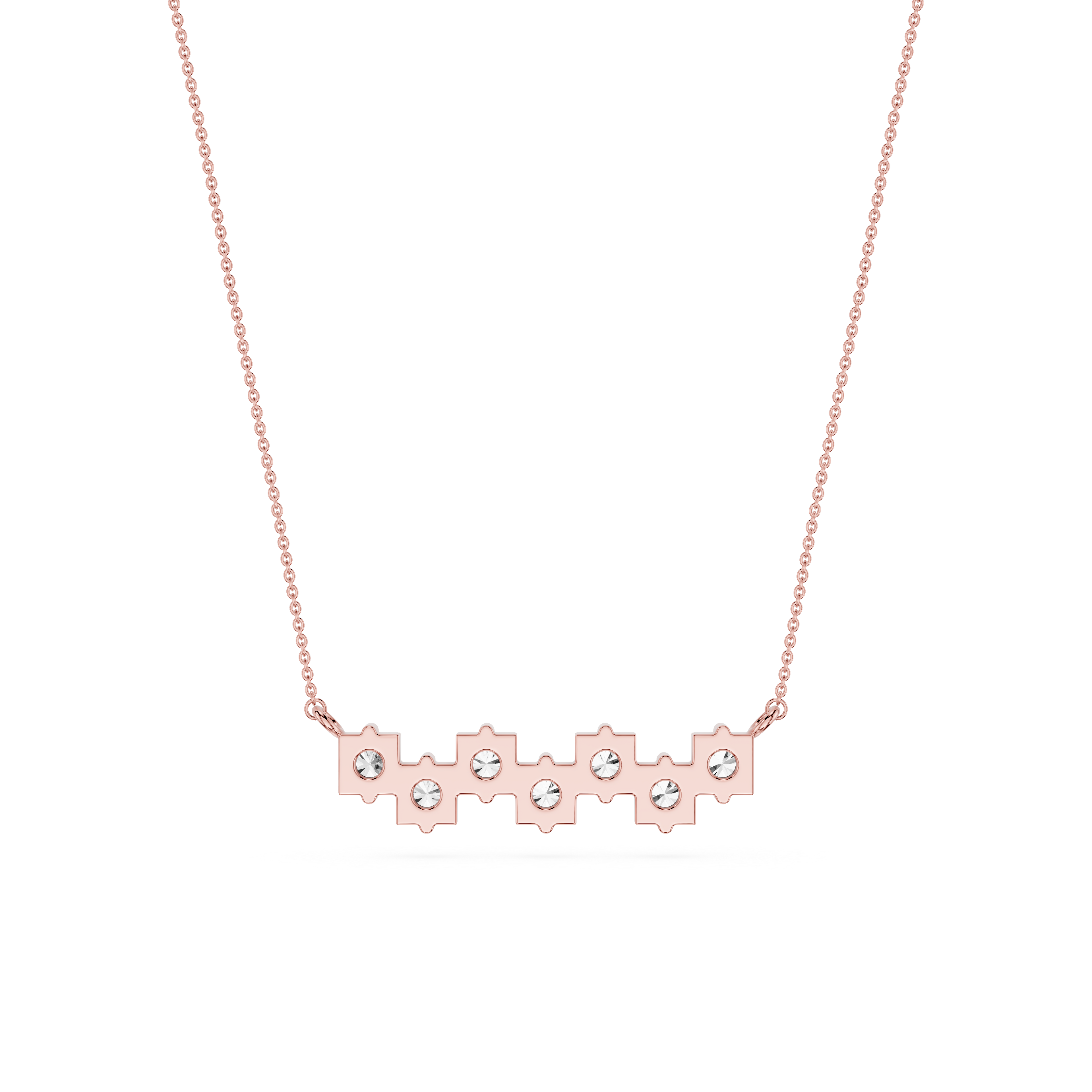Oval Lab Grown Diamond Bezel Station Necklace