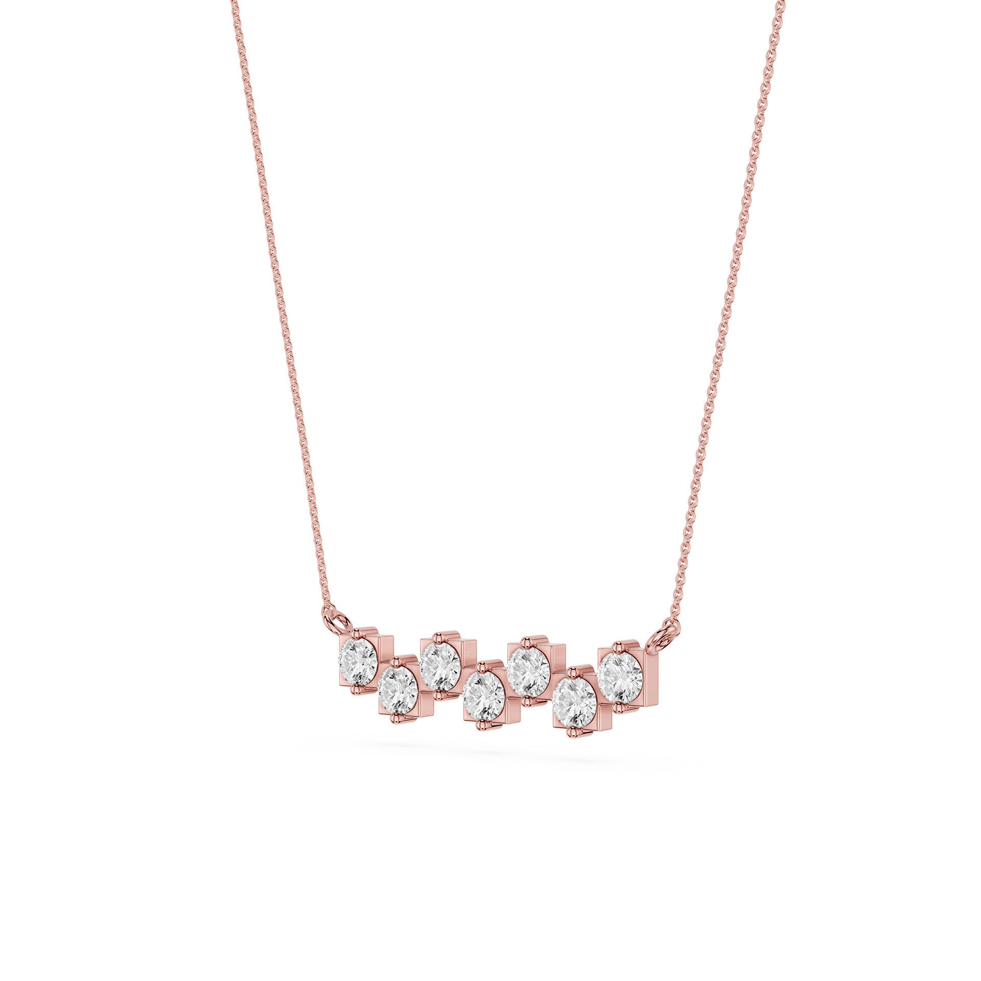 Oval Lab Grown Diamond Bezel Station Necklace