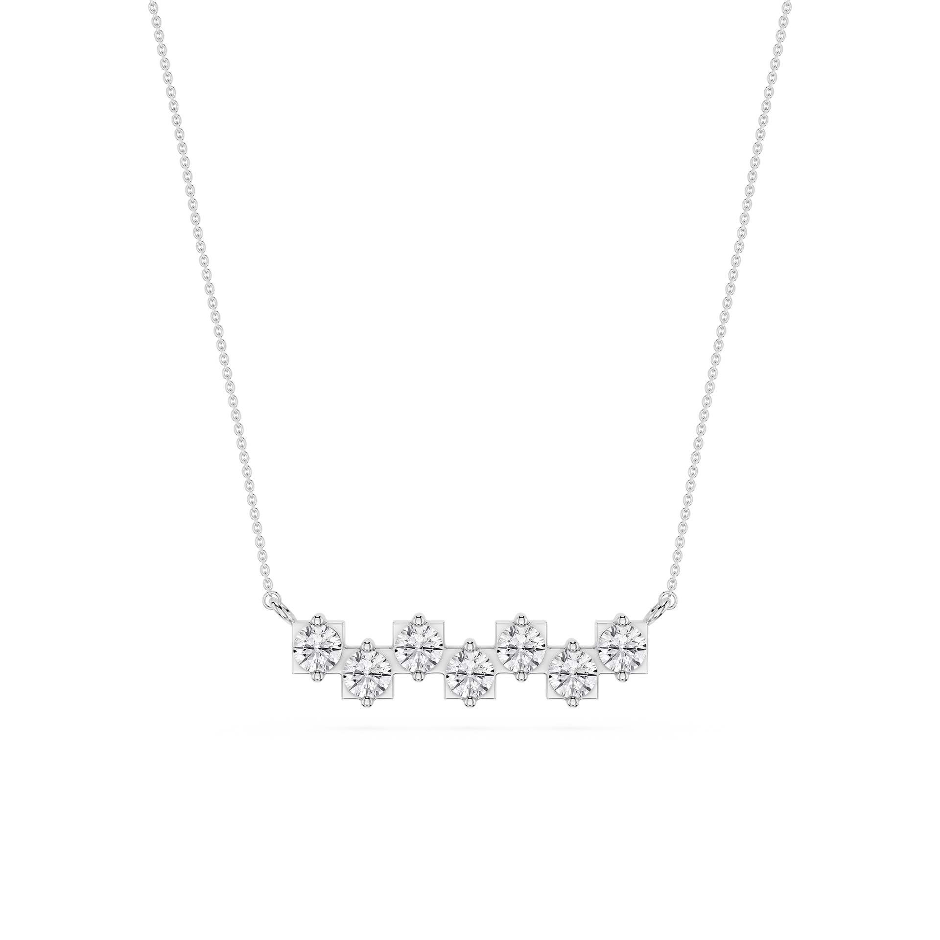 Oval Lab Grown Diamond Bezel Station Necklace