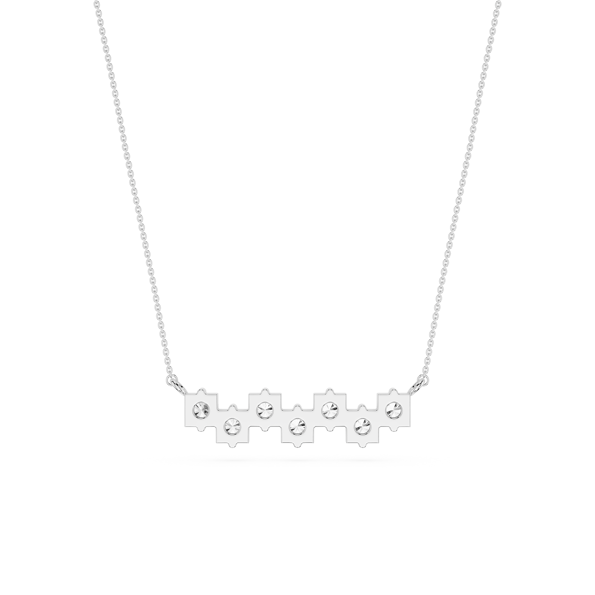 Oval Lab Grown Diamond Bezel Station Necklace