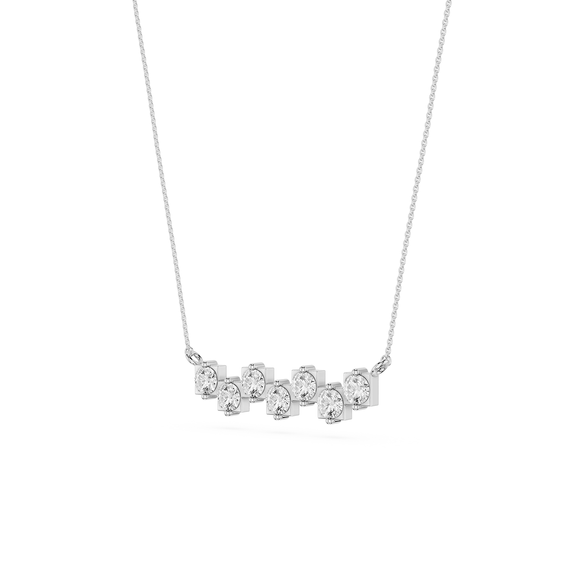 Oval Lab Grown Diamond Bezel Station Necklace