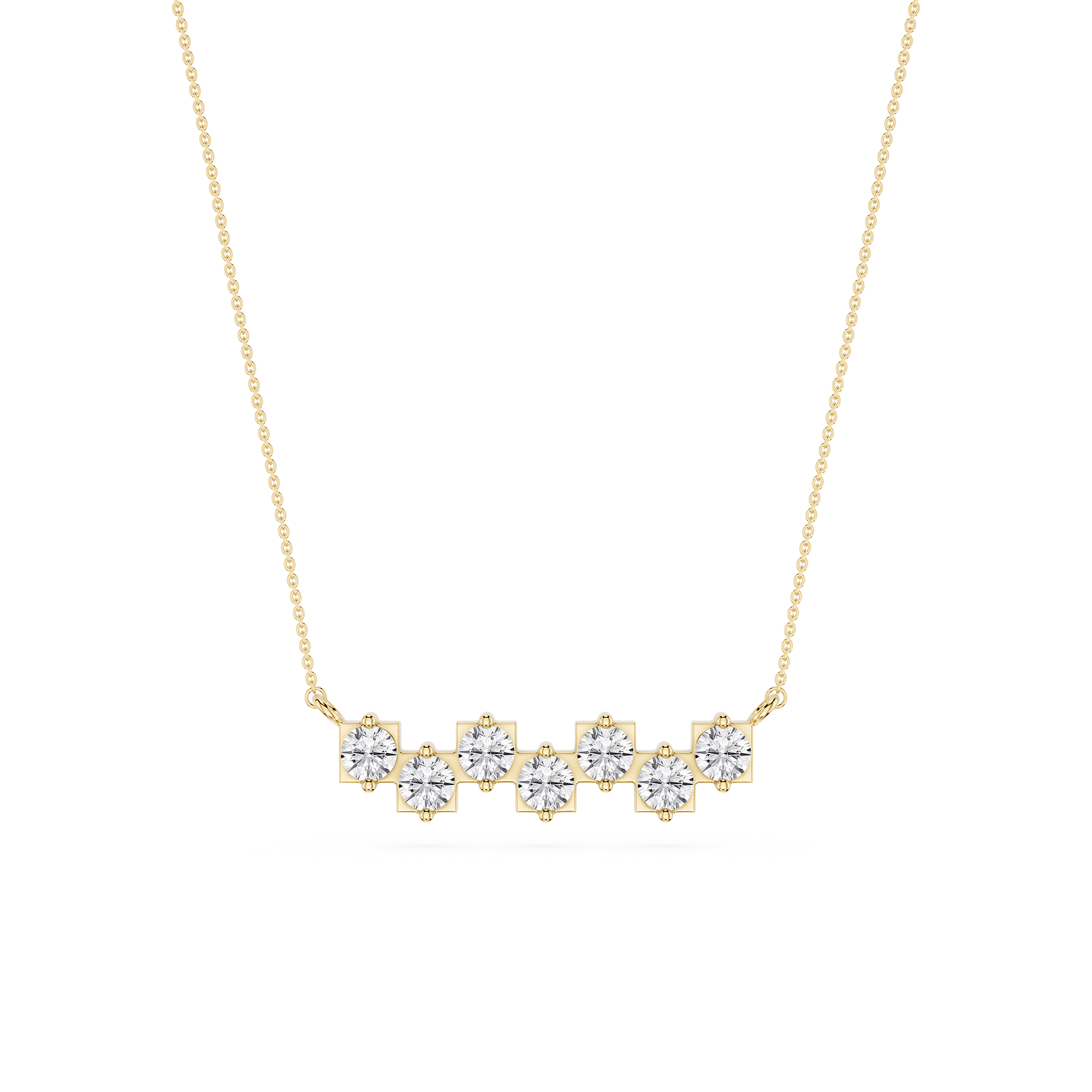 Oval Lab Grown Diamond Bezel Station Necklace