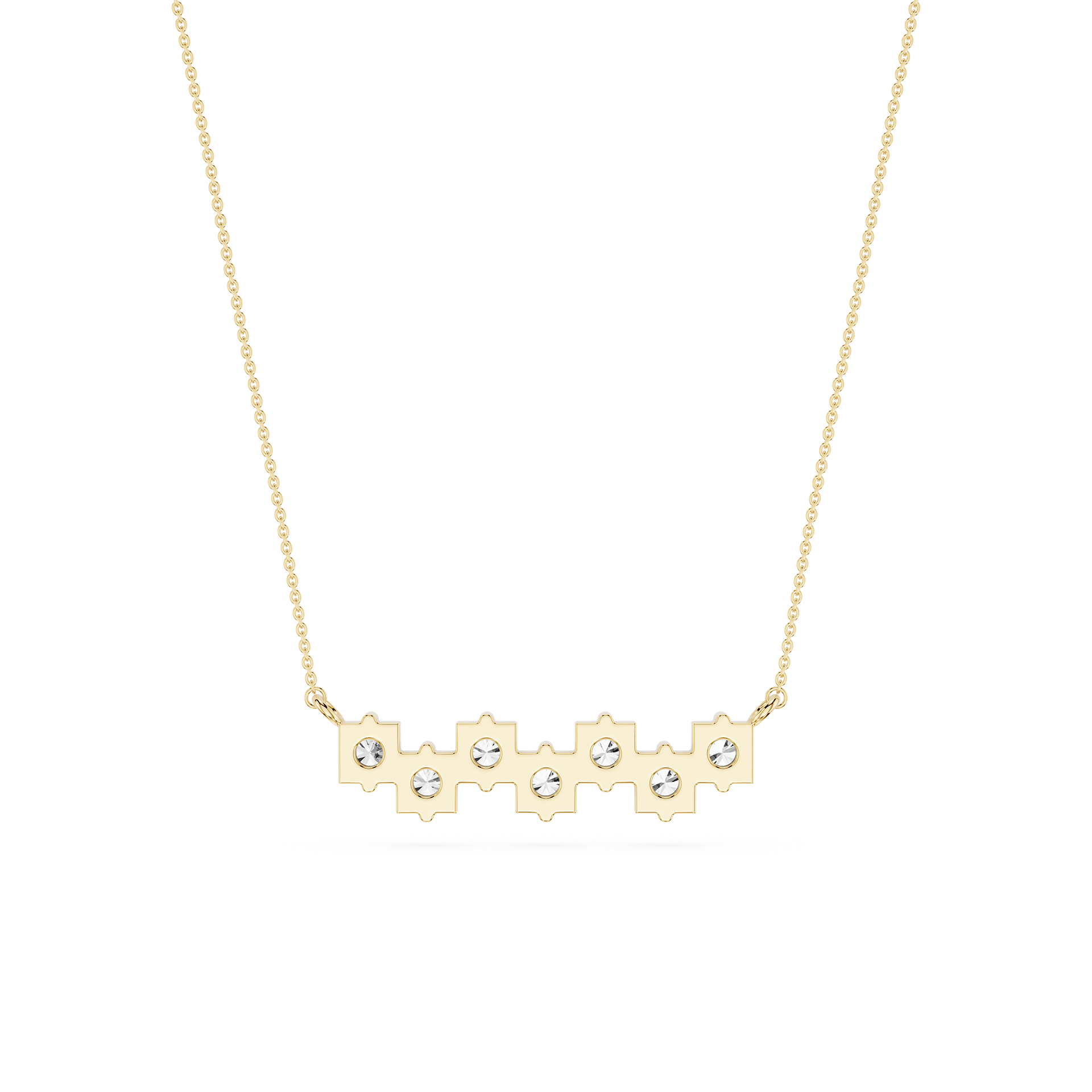 Oval Lab Grown Diamond Bezel Station Necklace