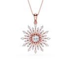 Round Lab Grown Diamond Sunburst Pendant