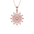 Round Lab Grown Diamond Sunburst Pendant