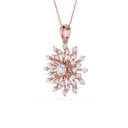 Round Lab Grown Diamond Sunburst Pendant