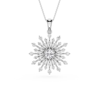 Round Lab Grown Diamond Sunburst Pendant