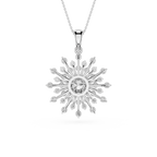 Round Lab Grown Diamond Sunburst Pendant