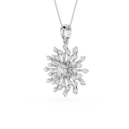 Round Lab Grown Diamond Sunburst Pendant