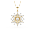 Round Lab Grown Diamond Sunburst Pendant