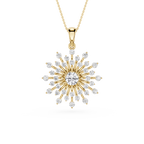 Round Lab Grown Diamond Sunburst Pendant