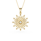 Round Lab Grown Diamond Sunburst Pendant
