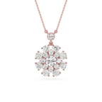 Round Lab Grown Diamond Cluster Pendant Necklace