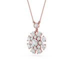 Round Lab Grown Diamond Cluster Pendant Necklace