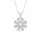 Round Lab Grown Diamond Cluster Pendant Necklace