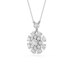 Round Lab Grown Diamond Cluster Pendant Necklace