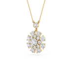 Round Lab Grown Diamond Cluster Pendant Necklace