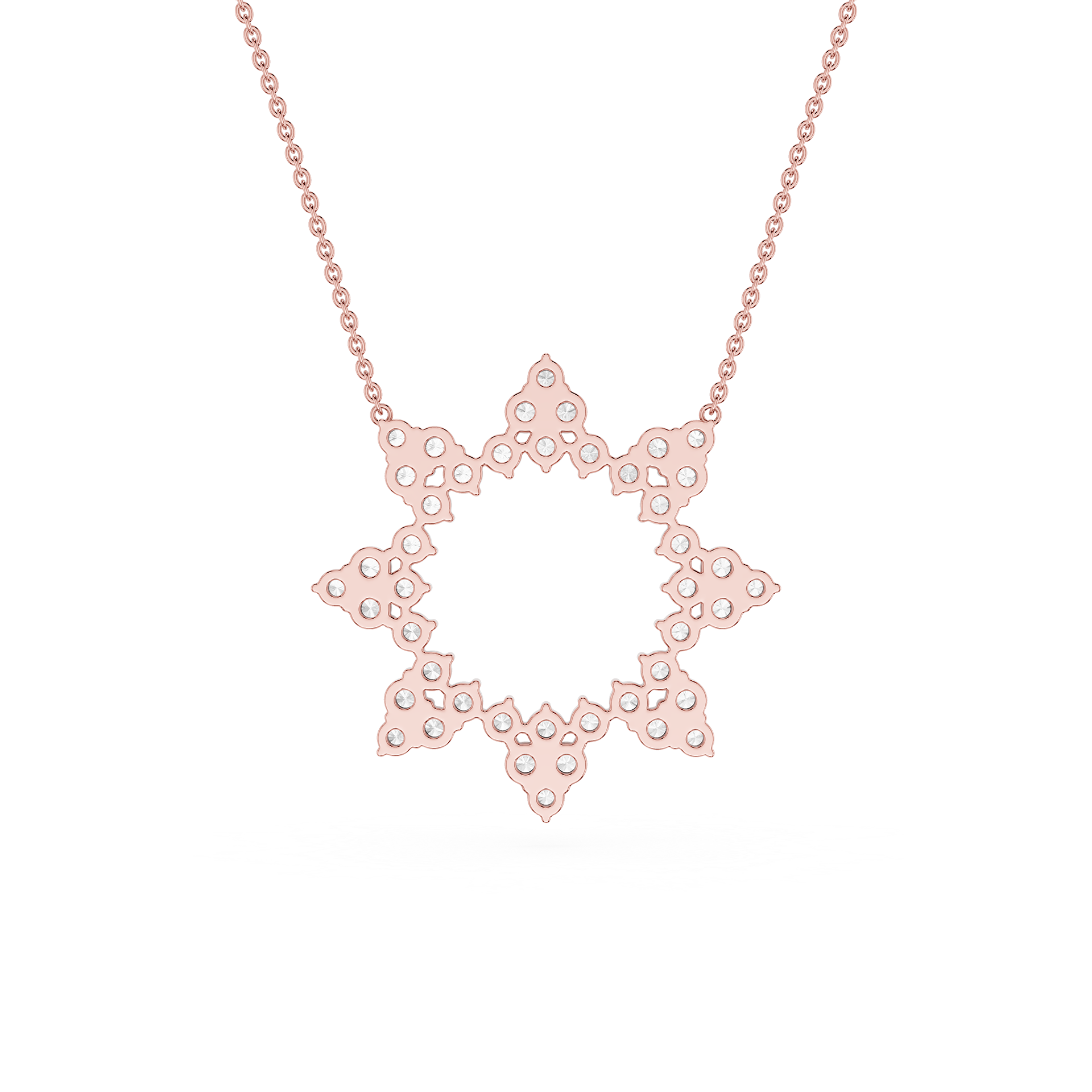 Round Lab Grown Diamond Star Pendant Necklace