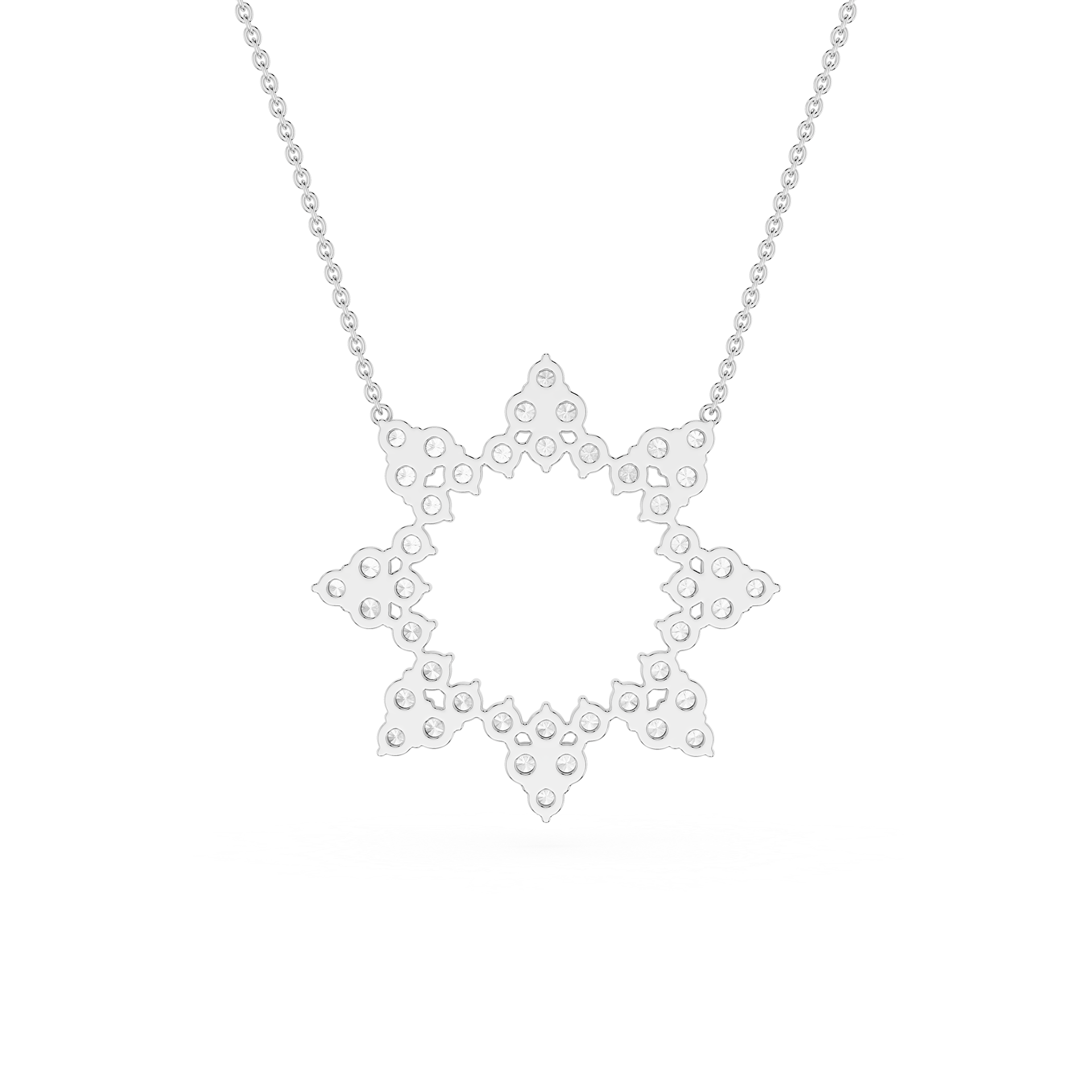 Round Lab Grown Diamond Star Pendant Necklace