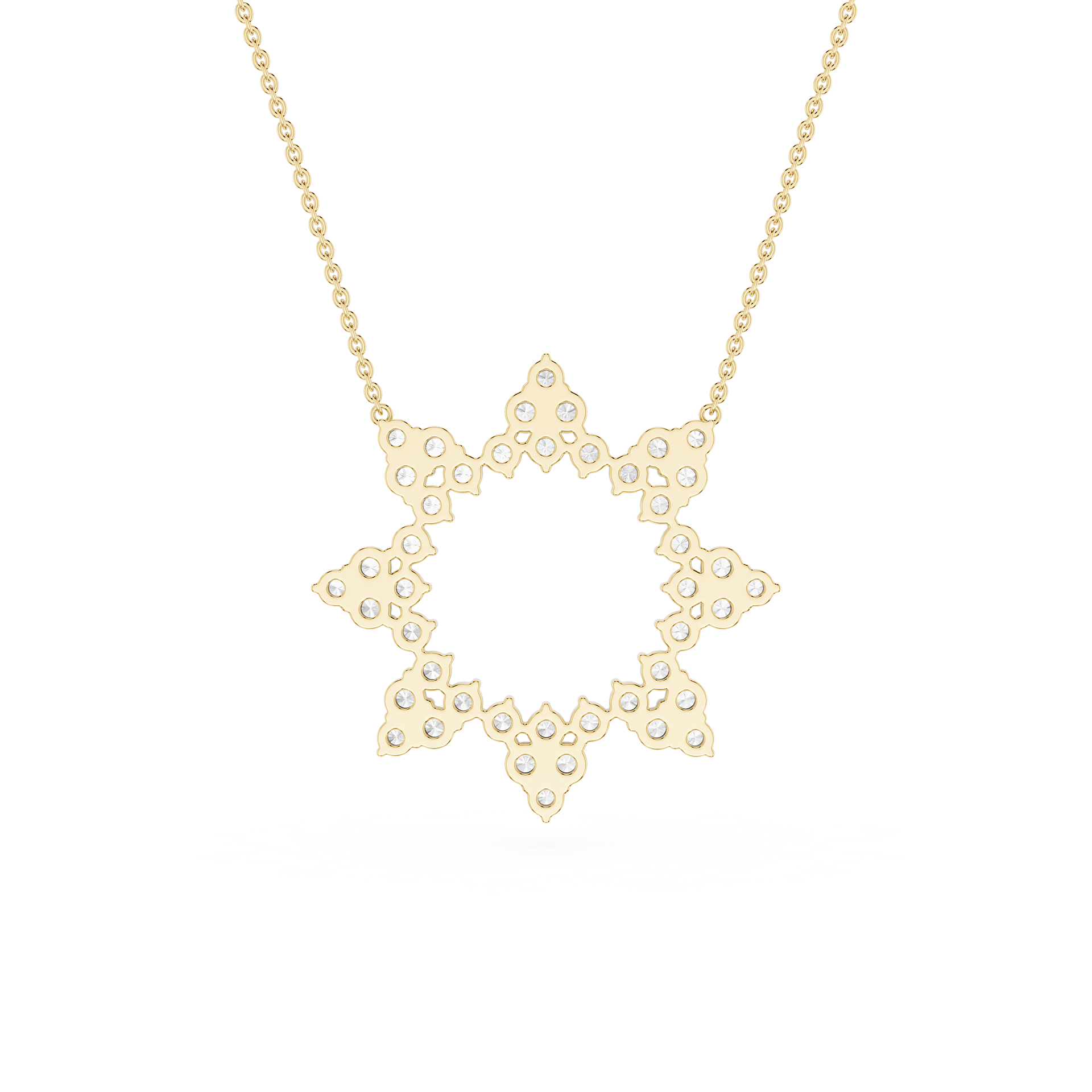 Round Lab Grown Diamond Star Pendant Necklace