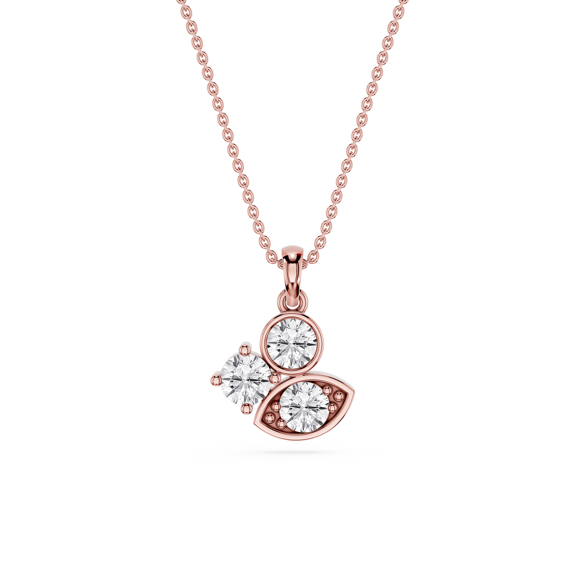 Round Lab Grown Diamond Evil Eye Pendant Necklace