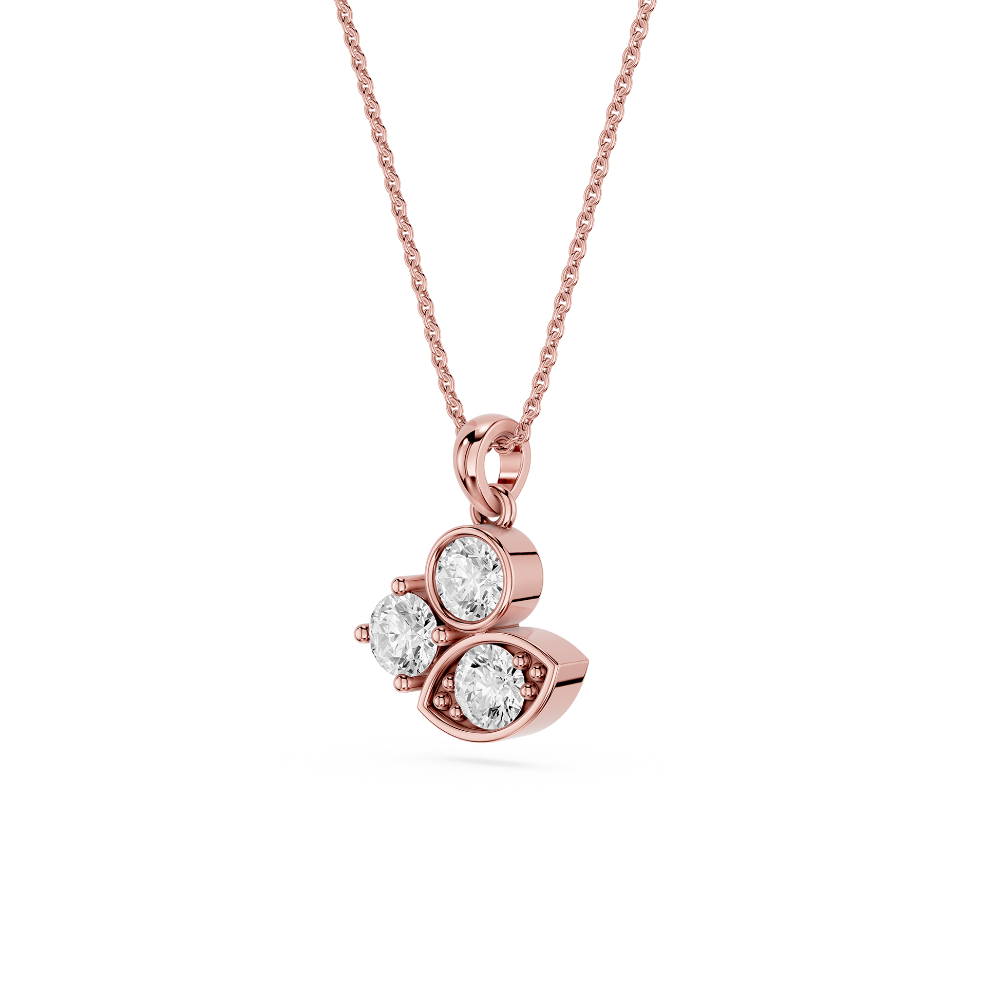 Round Lab Grown Diamond Evil Eye Pendant Necklace