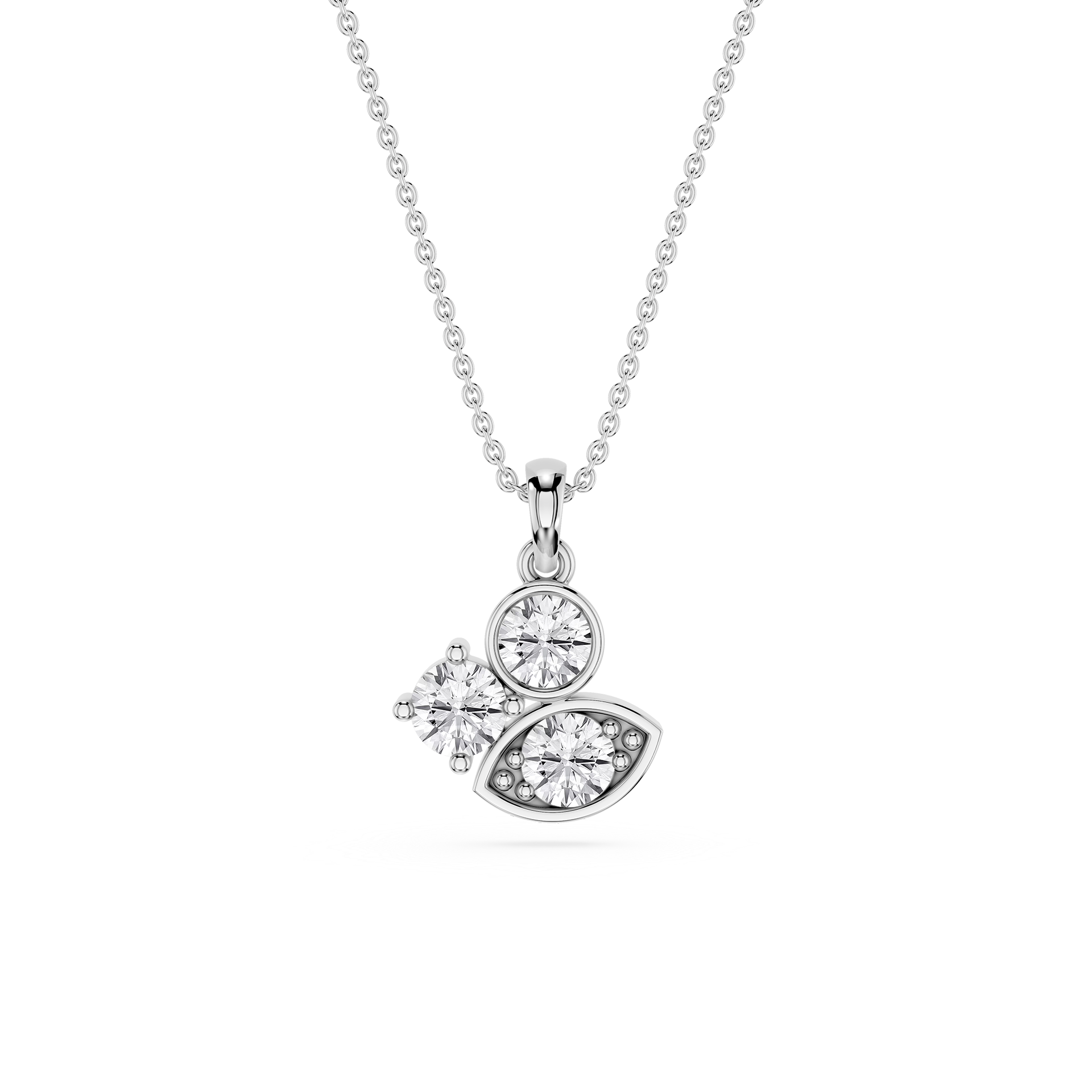 Round Lab Grown Diamond Evil Eye Pendant Necklace