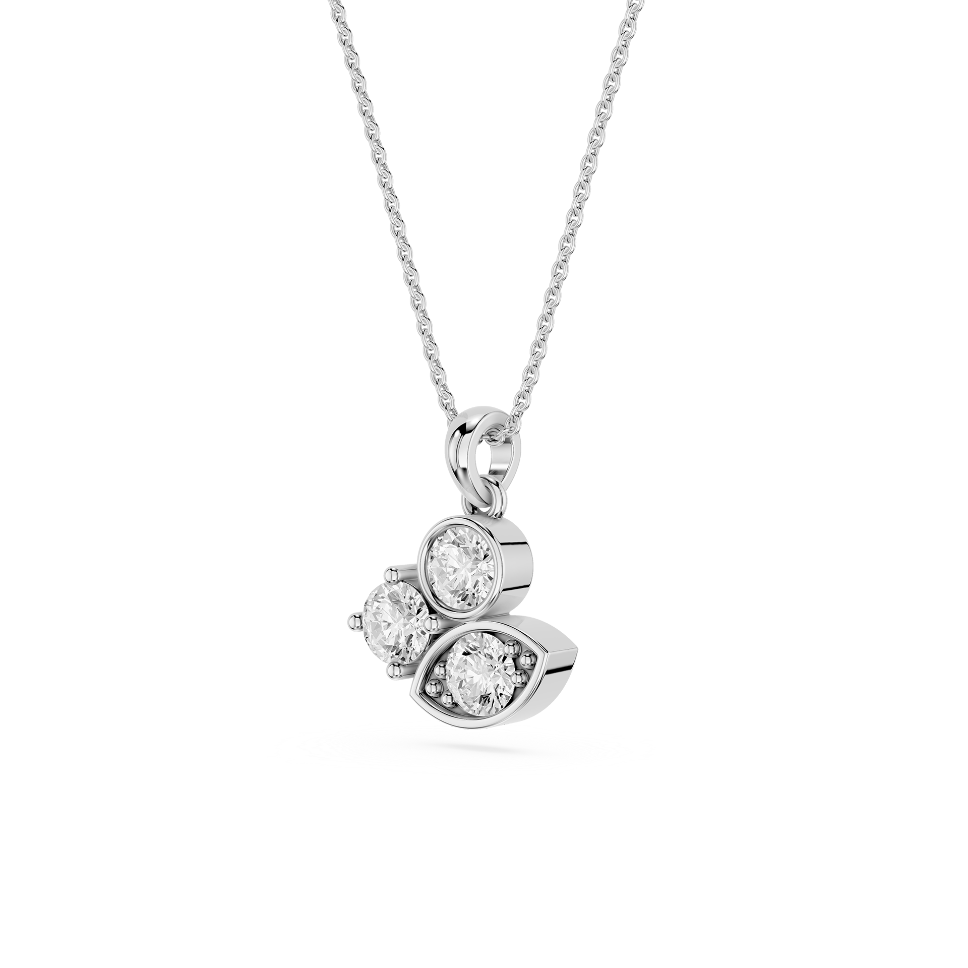 Round Lab Grown Diamond Evil Eye Pendant Necklace