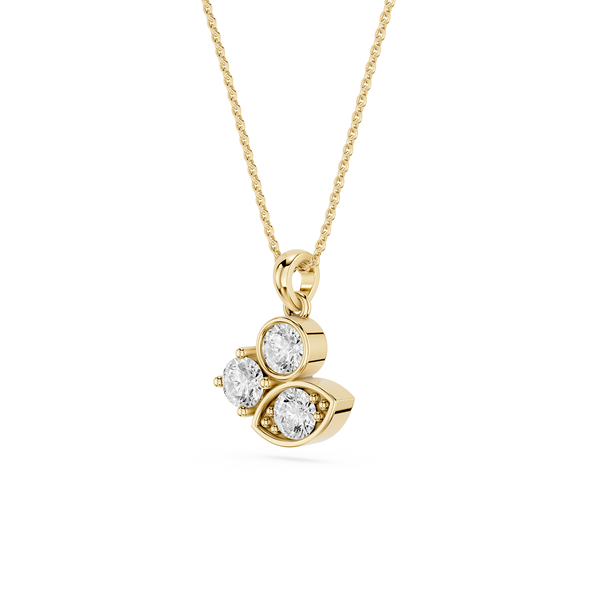 Round Lab Grown Diamond Evil Eye Pendant Necklace