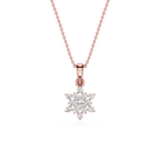 Round Lab Grown Diamond Floral Pendant Necklace