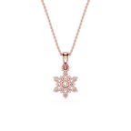 Round Lab Grown Diamond Floral Pendant Necklace
