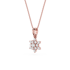 Round Lab Grown Diamond Floral Pendant Necklace