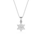 Round Lab Grown Diamond Floral Pendant Necklace