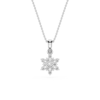 Round Lab Grown Diamond Floral Pendant Necklace