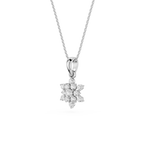 Round Lab Grown Diamond Floral Pendant Necklace