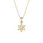 Round Lab Grown Diamond Floral Pendant Necklace