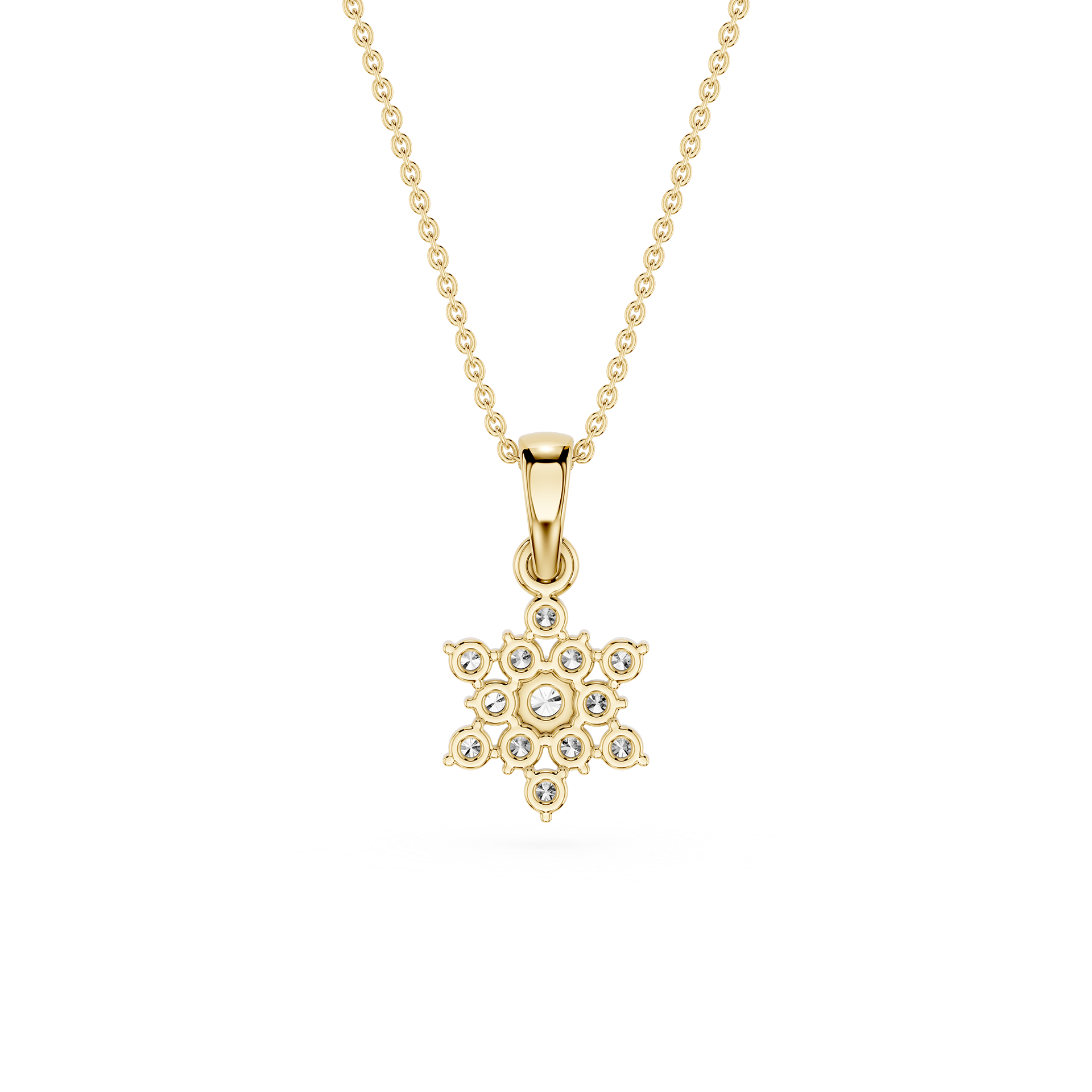 Round Lab Grown Diamond Floral Pendant Necklace