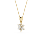 Round Lab Grown Diamond Floral Pendant Necklace
