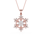 Round And Pear Lab Grown Floral Pendant Necklace