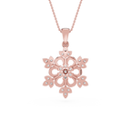 Round And Pear Lab Grown Floral Pendant Necklace