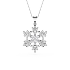 Round And Pear Lab Grown Floral Pendant Necklace