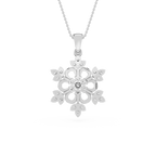 Round And Pear Lab Grown Floral Pendant Necklace