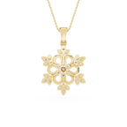 Round And Pear Lab Grown Floral Pendant Necklace