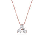 Round Lab Grown Diamond Three Stone Pendant Necklace