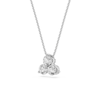 Round Lab Grown Diamond Three Stone Pendant Necklace