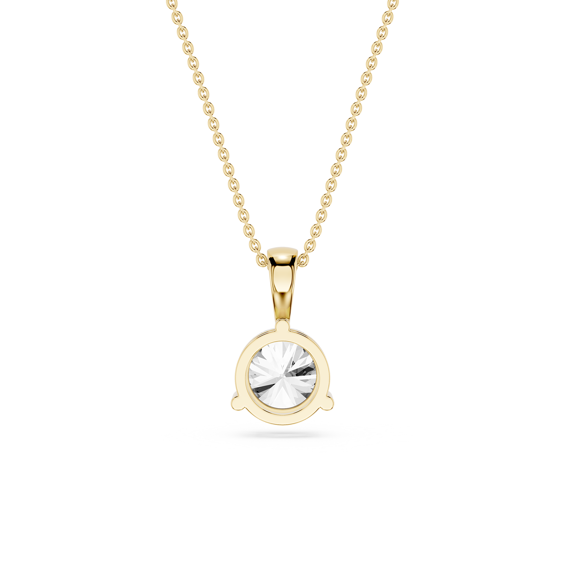 Round Lab Grown Diamond Solitaire Pendant Necklace