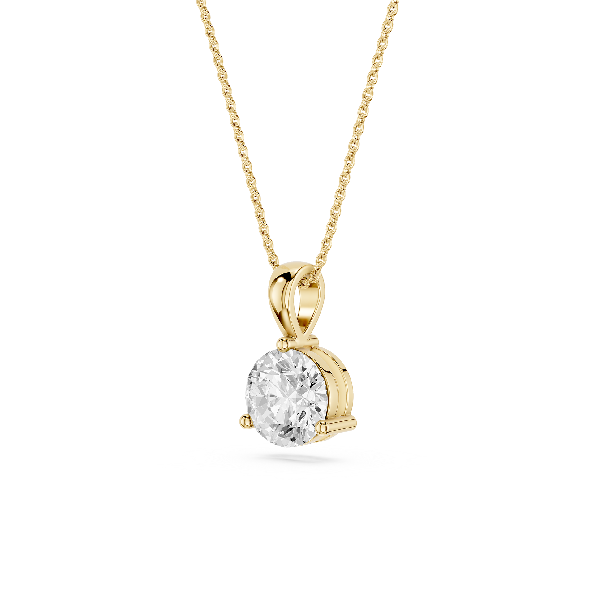 Round Lab Grown Diamond Solitaire Pendant Necklace