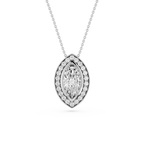 Marquise Lab Grown Diamond Halo Pendant Necklace